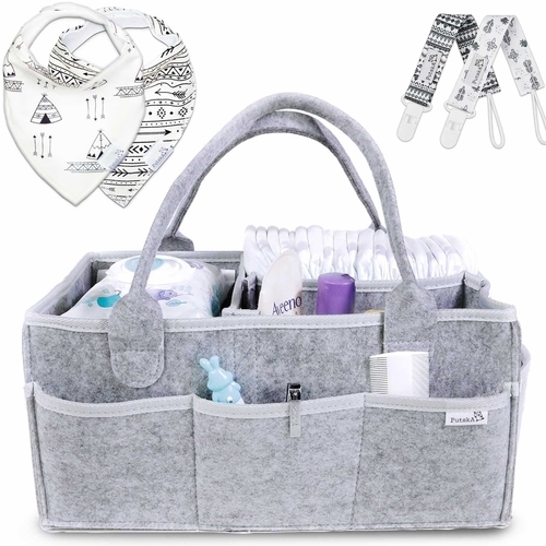 Baby Diaper Caddy Organizer with clips